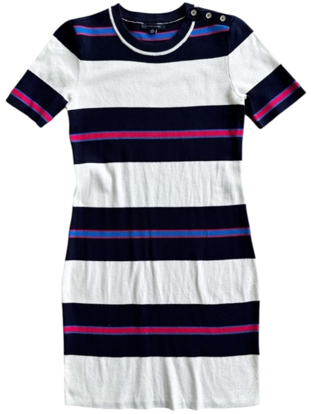 Tommy Hilfiger Striped Blue White Navy Pink Mini Dress Women’s Size XS - Picture 1 of 5